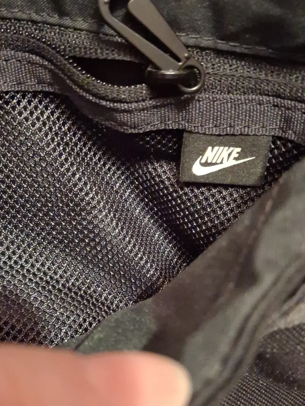 Nike Black Messenger Bag with White Swoosh